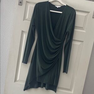 Elegant Green Wrap Dress